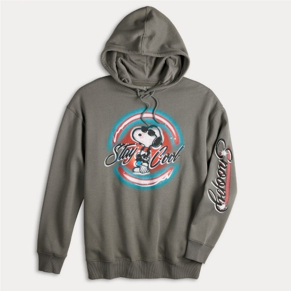 Peanuts Snoopy Mens Airbrush Hoodie Size M Nwt - Picture 2 of 5